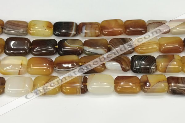 CAA4805 15.5 inches 13*18mm rectangle banded agate beads wholesale