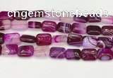 CAA4807 15.5 inches 13*18mm rectangle banded agate beads wholesale