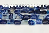 CAA4810 15.5 inches 13*18mm rectangle banded agate beads wholesale