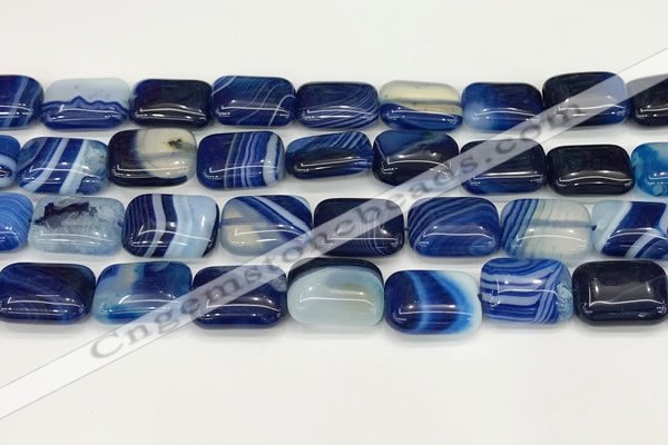 CAA4810 15.5 inches 13*18mm rectangle banded agate beads wholesale