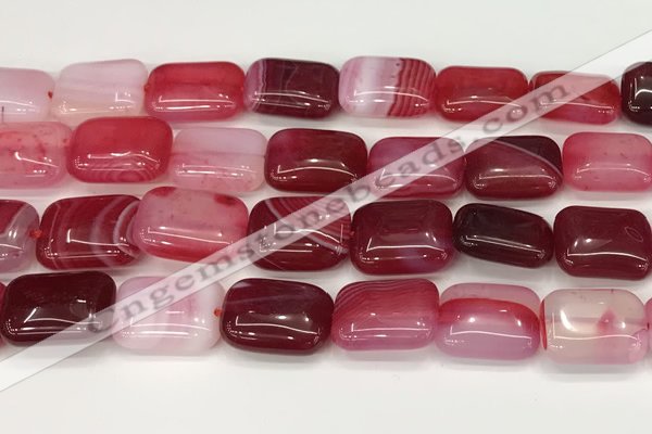 CAA4816 15.5 inches 15*20mm rectangle banded agate beads wholesale