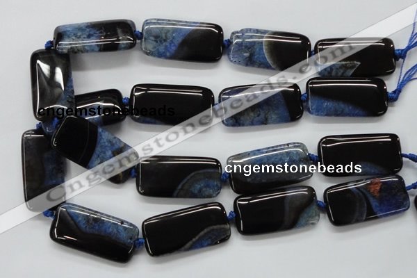 CAA482 15.5 inches 20*40mm rectangle agate druzy geode beads