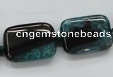 CAA485 15.5 inches 18*25mm rectangle agate druzy geode beads