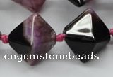 CAA495 15.5 inches 20*20mm pyramid agate druzy geode beads