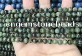 CAA4964 15.5 inches 4mm round green dendritic agate beads