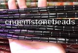 CAA4999 15.5 inches 8*12mm tube black agate beads wholesale