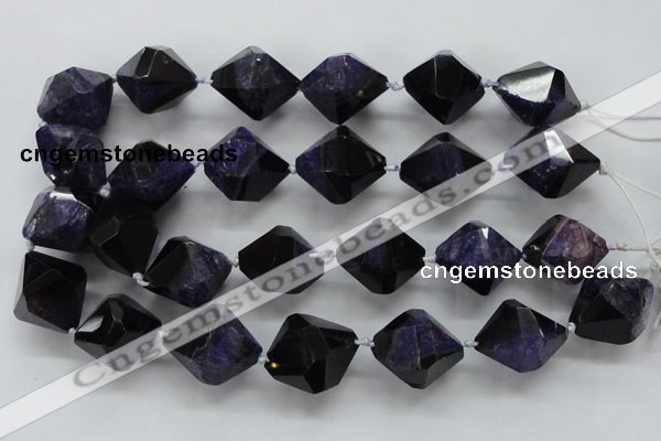 CAA500 15.5 inches 25*30mm faceted nuggets agate druzy geode beads