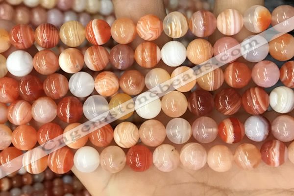 CAA5002 15.5 inches 8mm round red botswana agate beads wholesale