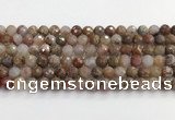 CAA5011 15.5 inches 8mm faceted round flower agate beads