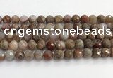 CAA5012 15.5 inches 10mm faceted round flower agate beads