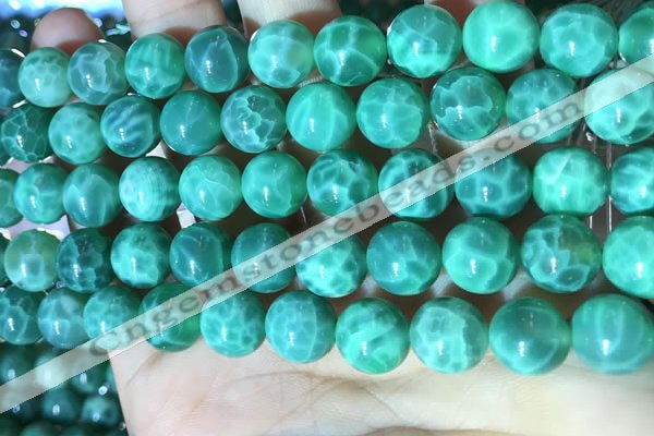 CAA5023 15.5 inches 10mm round green dragon veins agate beads