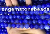 CAA5031 15.5 inches 8mm round blue dragon veins agate beads