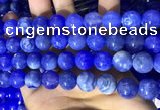 CAA5033 15.5 inches 12mm round blue dragon veins agate beads