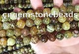 CAA5040 15.5 inches 12mm round yellow dragon veins agate beads