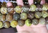 CAA5043 15.5 inches 18mm round yellow dragon veins agate beads