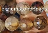 CAA5062 15.5 inches 6mm faceted round dragon veins agate beads