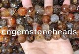 CAA5066 15.5 inches 14mm faceted round dragon veins agate beads