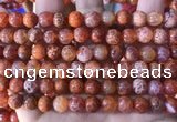 CAA5072 15.5 inches 8mm round red dragon veins agate beads