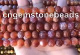 CAA5073 15.5 inches 10mm round red dragon veins agate beads