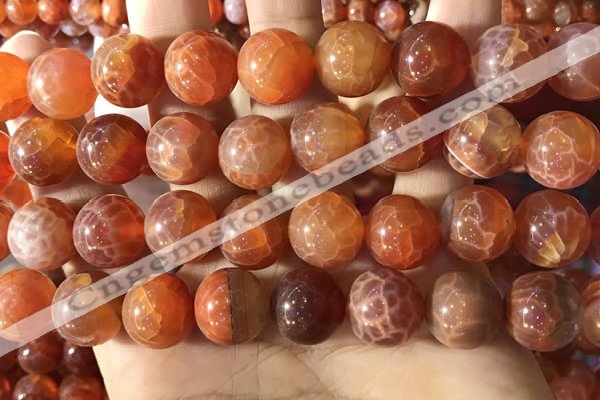 CAA5075 15.5 inches 14mm round red dragon veins agate beads