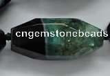 CAA509 15.5 inches 22*50mm faceted rice agate druzy geode beads