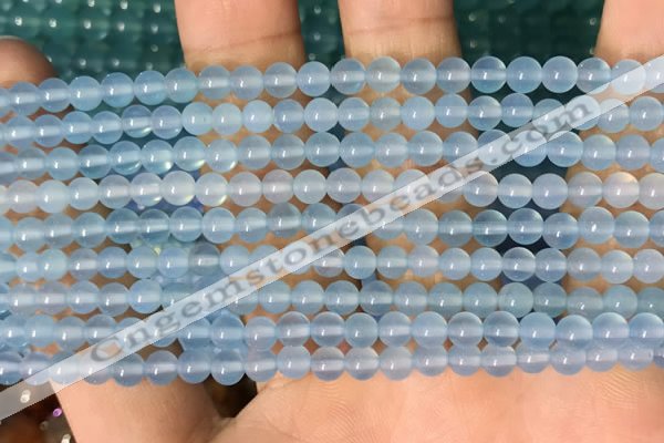 CAA5090 15.5 inches 4mm round sea blue agate beads wholesale