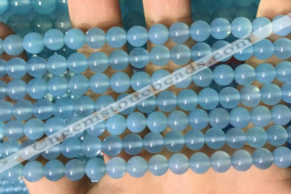 CAA5091 15.5 inches 6mm round sea blue agate beads wholesale