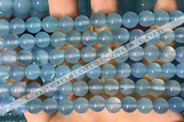 CAA5092 15.5 inches 8mm round sea blue agate beads wholesale