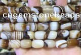 CAA5107 15.5 inches 10*14mm drum striped agate beads wholesale