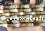 CAA5113 15.5 inches 8*30mm rice striped agate beads wholesale