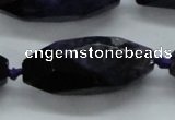 CAA512 15.5 inches 15*40mm faceted rice agate druzy geode beads