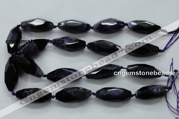 CAA512 15.5 inches 15*40mm faceted rice agate druzy geode beads