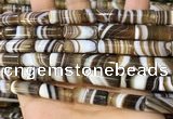 CAA5127 15.5 inches 8*20mm tube striped agate gemstone beads