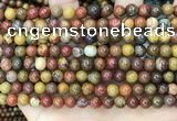 CAA5132 15.5 inches 4mm round red moss agate beads wholesale