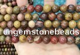 CAA5135 15.5 inches 10mm round red moss agate beads wholesale