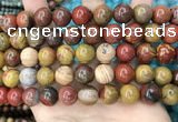 CAA5136 15.5 inches 12mm round red moss agate beads wholesale