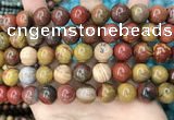 CAA5136 15.5 inches 12mm round red moss agate beads wholesale