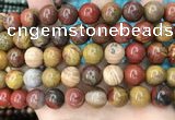 CAA5137 15.5 inches 14mm round red moss agate beads wholesale