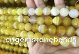 CAA5151 15.5 inches 8mm faceted round banded agate beads