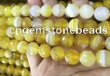 CAA5153 15.5 inches 12mm faceted round banded agate beads