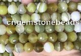 CAA5162 15.5 inches 16mm faceted round banded agate beads