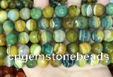 CAA5167 15.5 inches 12mm faceted round banded agate beads