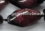 CAA518 20*40mm faceted & twisted nuggets agate druzy geode beads