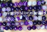 CAA5180 15.5 inches 10mm faceted round banded agate beads