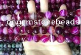 CAA5187 15.5 inches 10mm faceted round banded agate beads