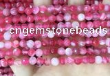 CAA5192 15.5 inches 6mm faceted round banded agate beads