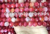 CAA5201 15.5 inches 10mm faceted round banded agate beads