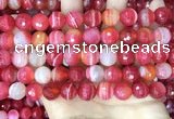 CAA5202 15.5 inches 12mm faceted round banded agate beads