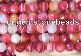 CAA5204 15.5 inches 16mm faceted round banded agate beads