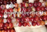 CAA5208 15.5 inches 10mm faceted round banded agate beads